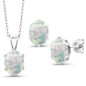 Pendant Earrings Set in 925 Sterling Silver