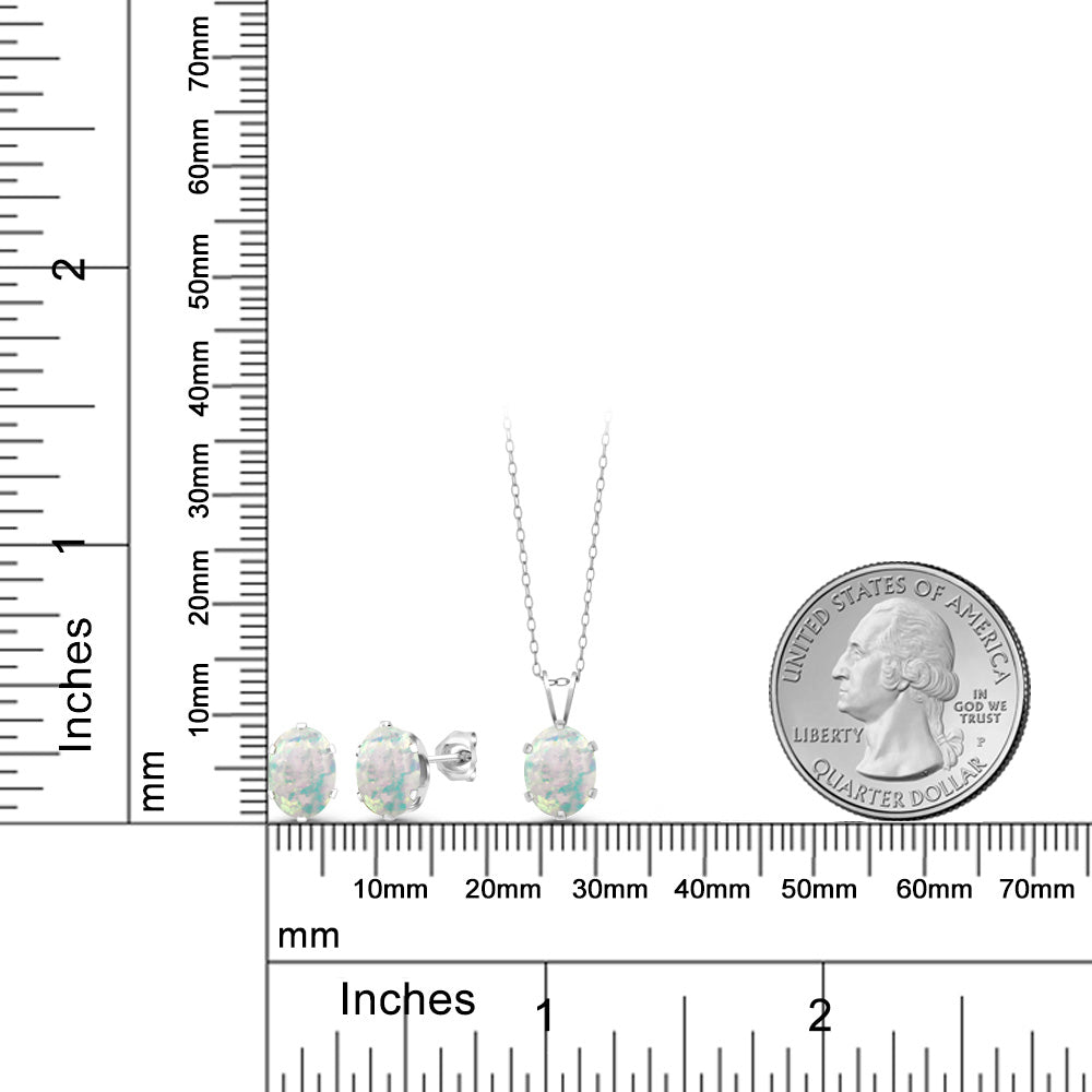 Pendant Earrings Set in 925 Sterling Silver
