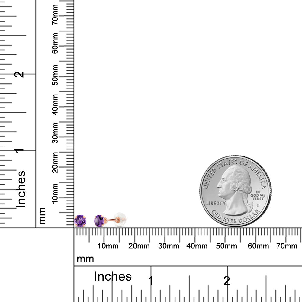Amethyst - February_Earrings in 10K Rose Gold