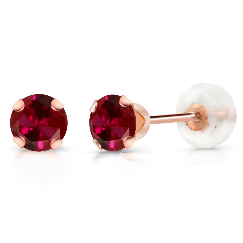 Created Ruby - July_Earrings in 10K Rose Gold