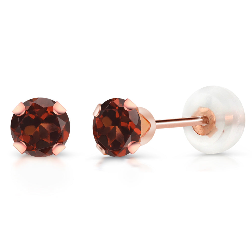 Garnet - January_Earrings in 10K Rose Gold