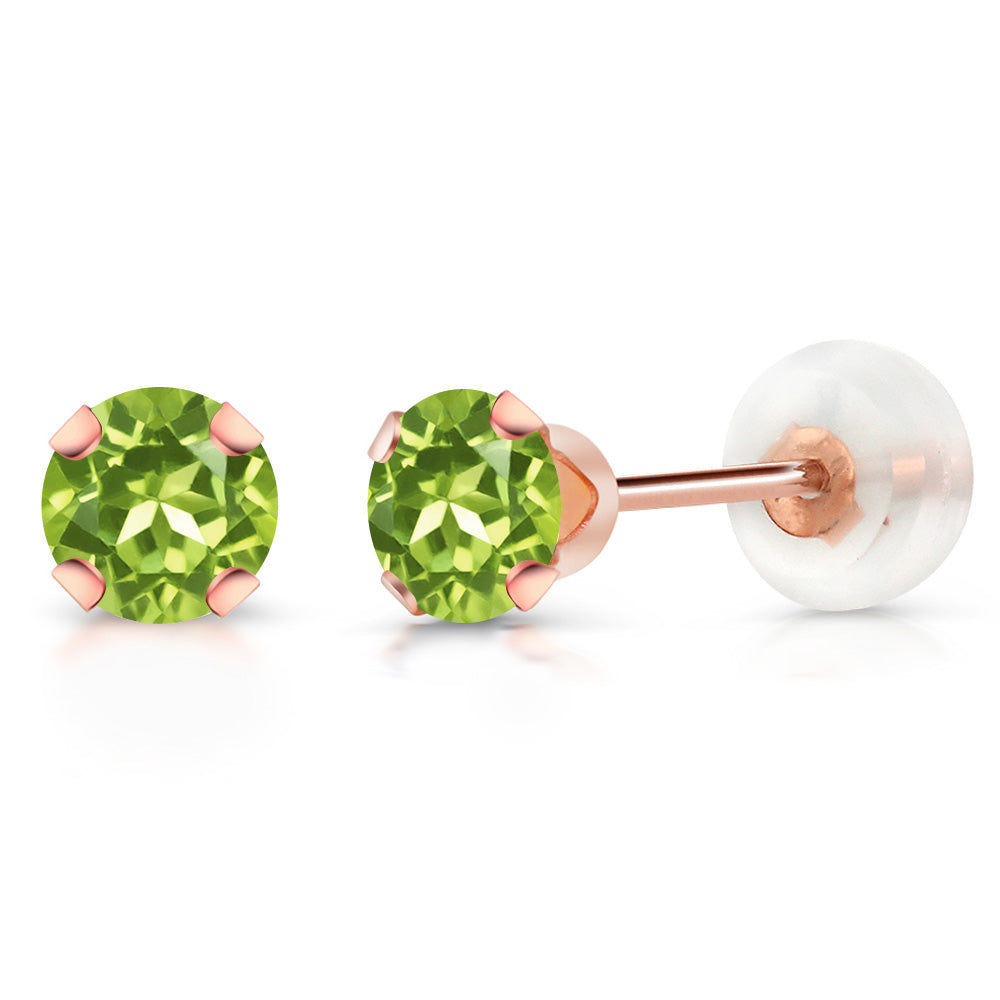 Peridot - August_Earrings in 10K Rose Gold