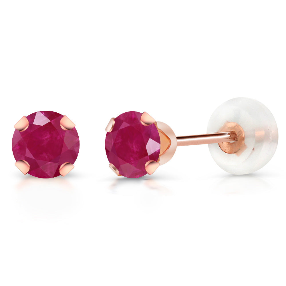 Ruby - July_Earrings in 10K Rose Gold