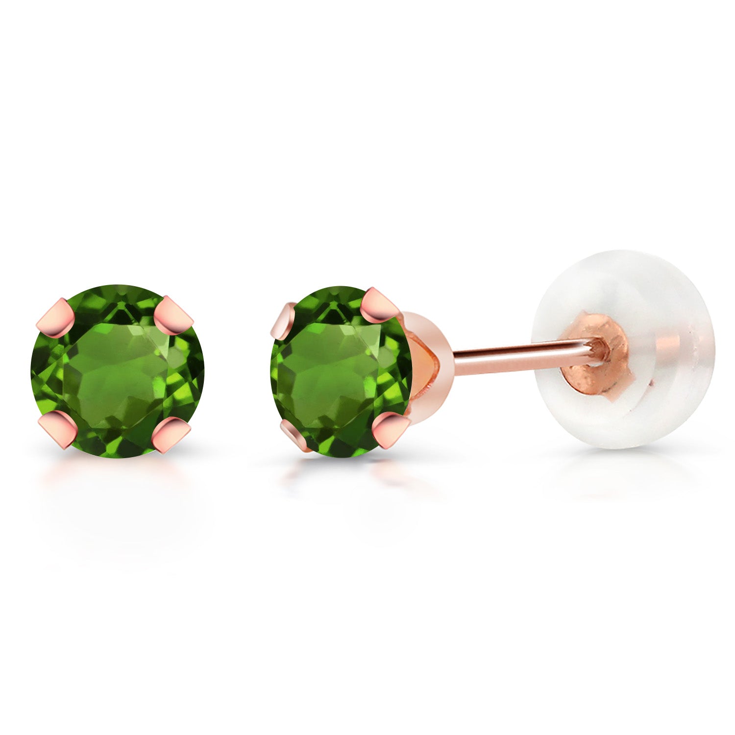 Green Tourmaline - October_Earrings in 10K Rose Gold