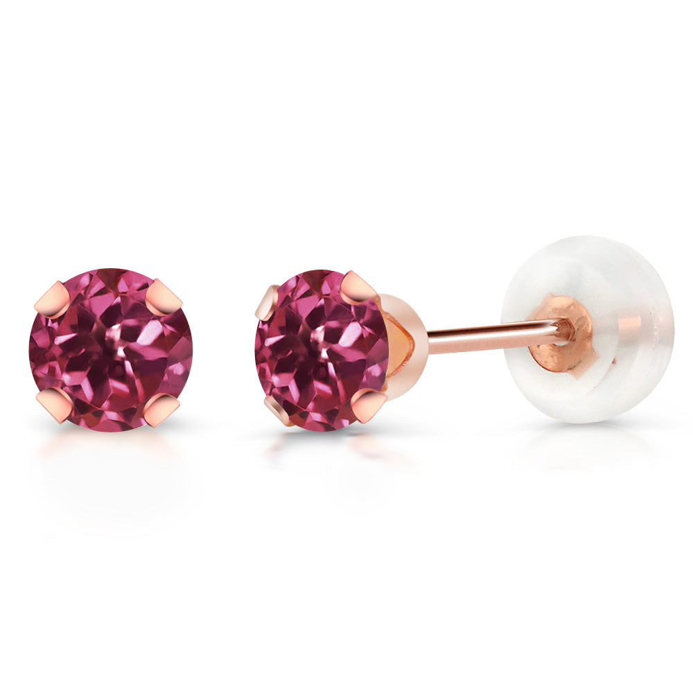 Pink Tourmaline - October_Earrings in 10K Rose Gold