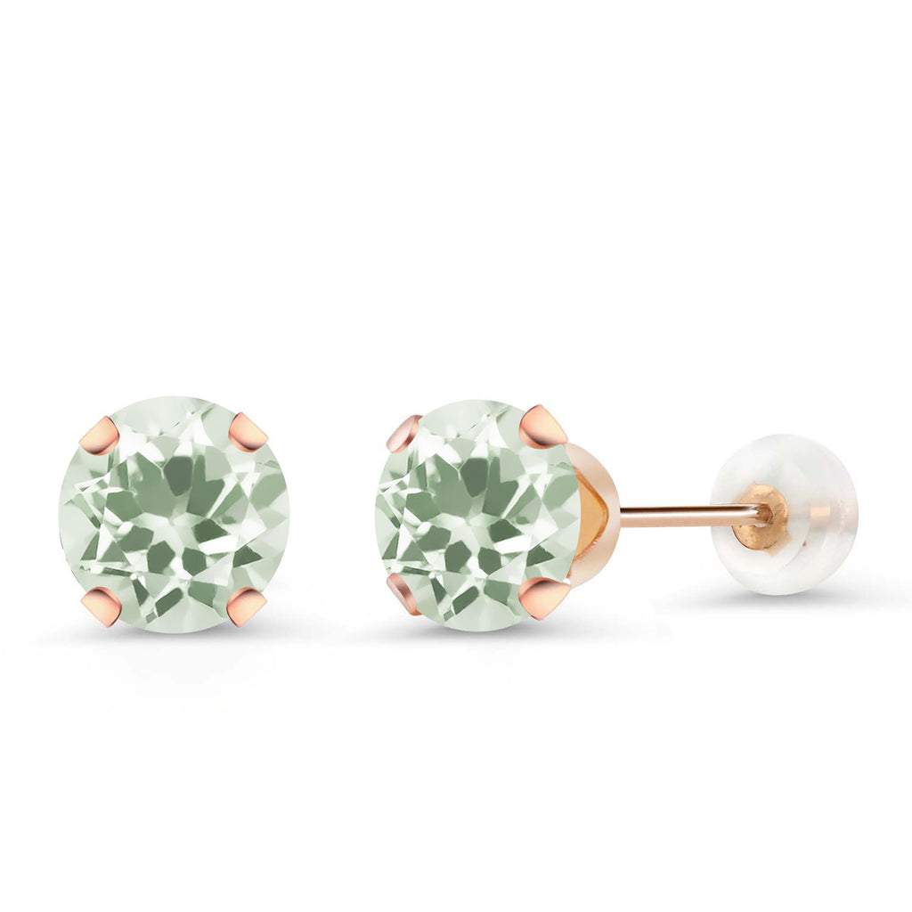 Prasiolite_Earrings in 10K Rose Gold
