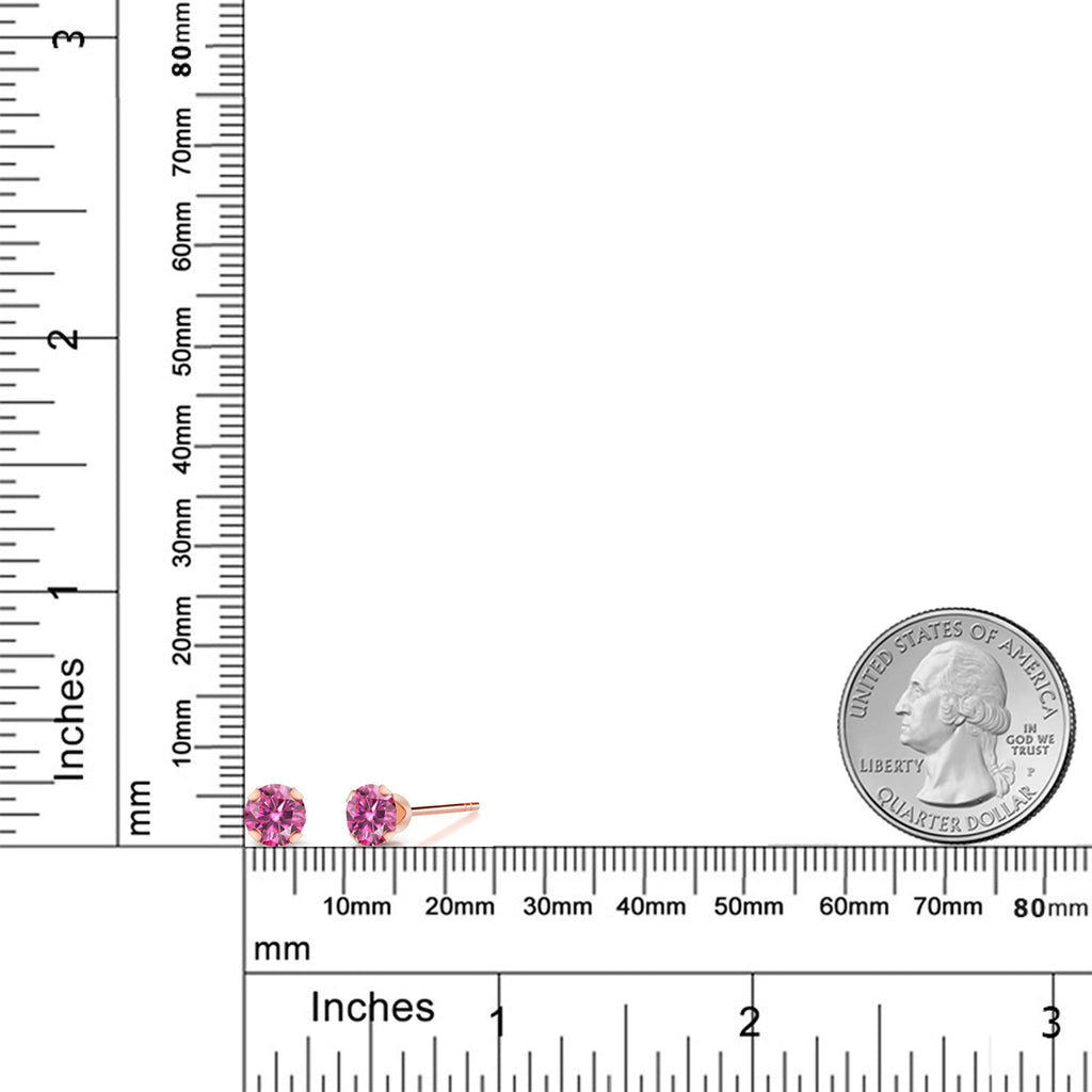 Pink Moissanite - April_Earrings in 10K Rose Gold