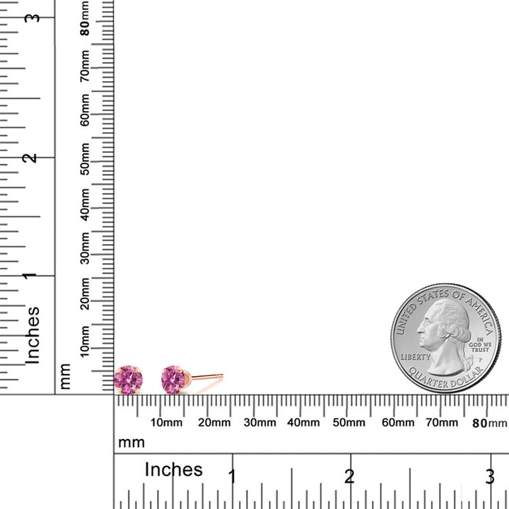 Pink Moissanite - April_Earrings in 10K Rose Gold