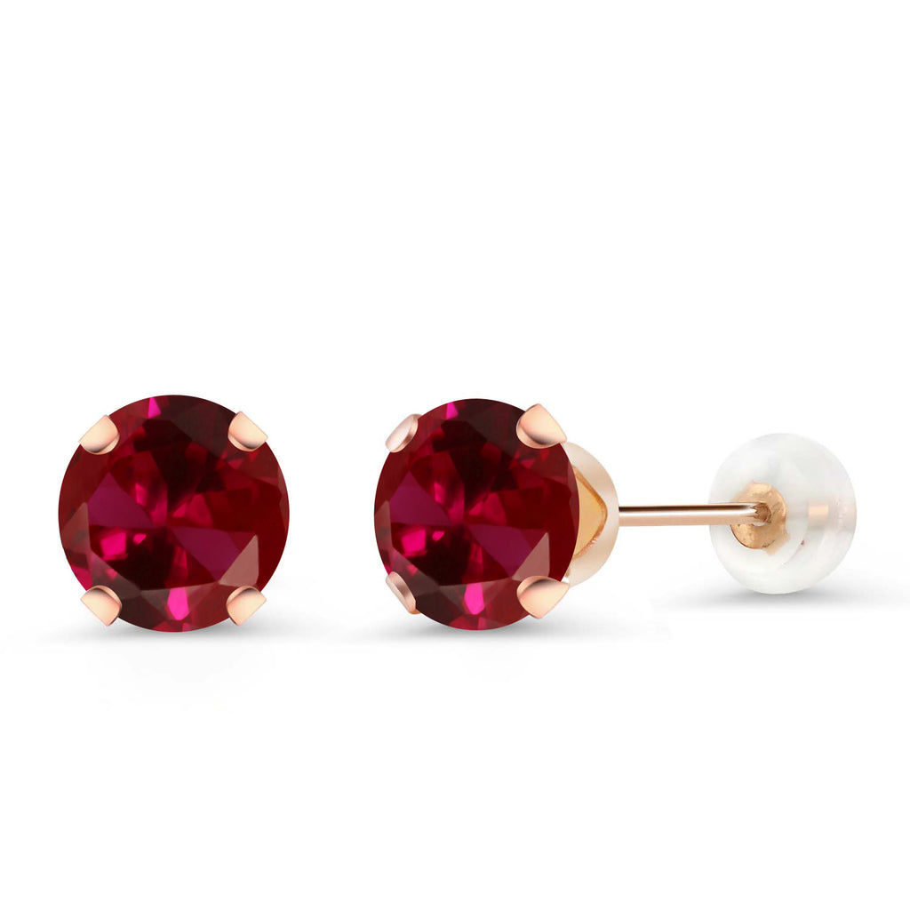 Created Ruby - July_Earrings in 10K Rose Gold