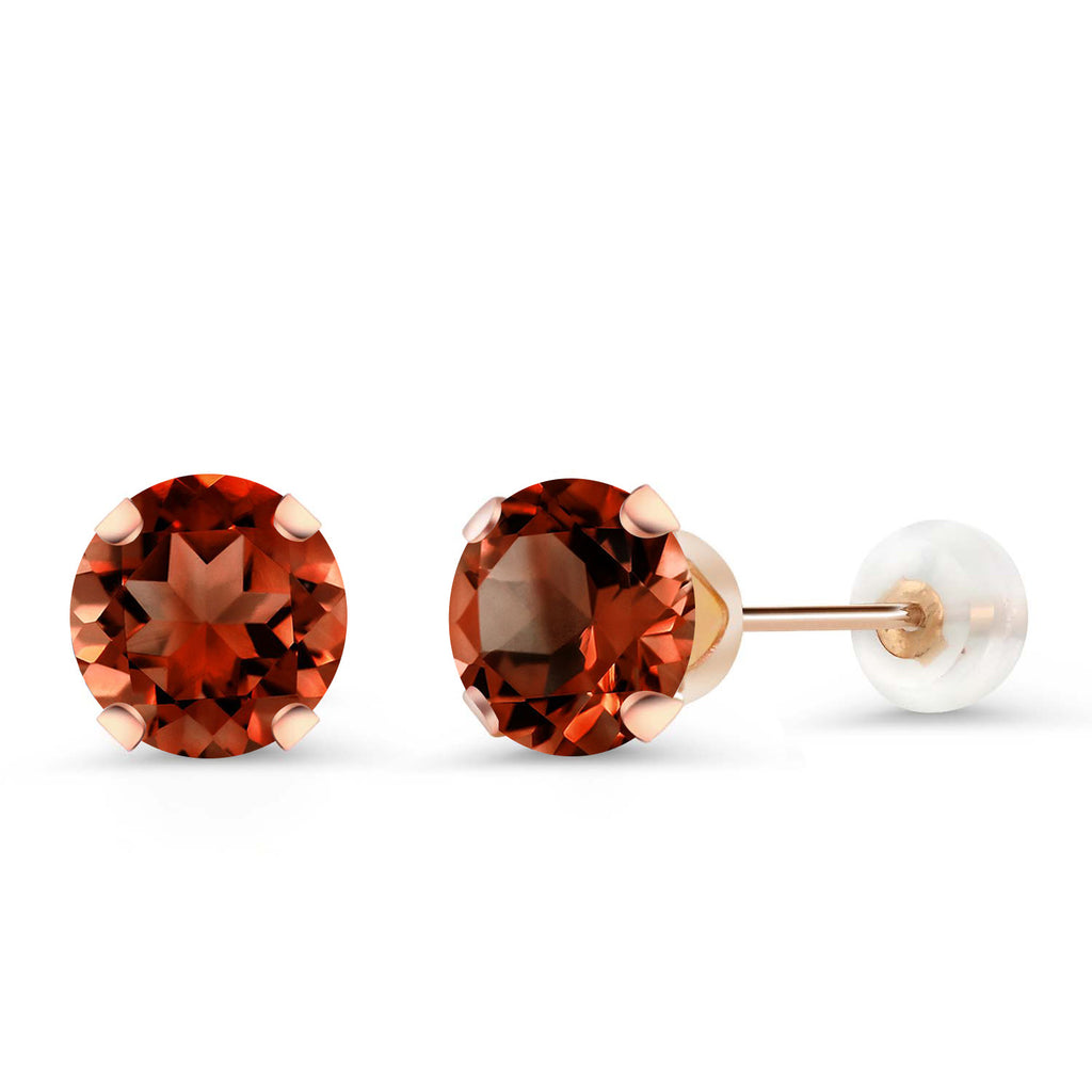 Garnet - January_Earrings in 10K Rose Gold