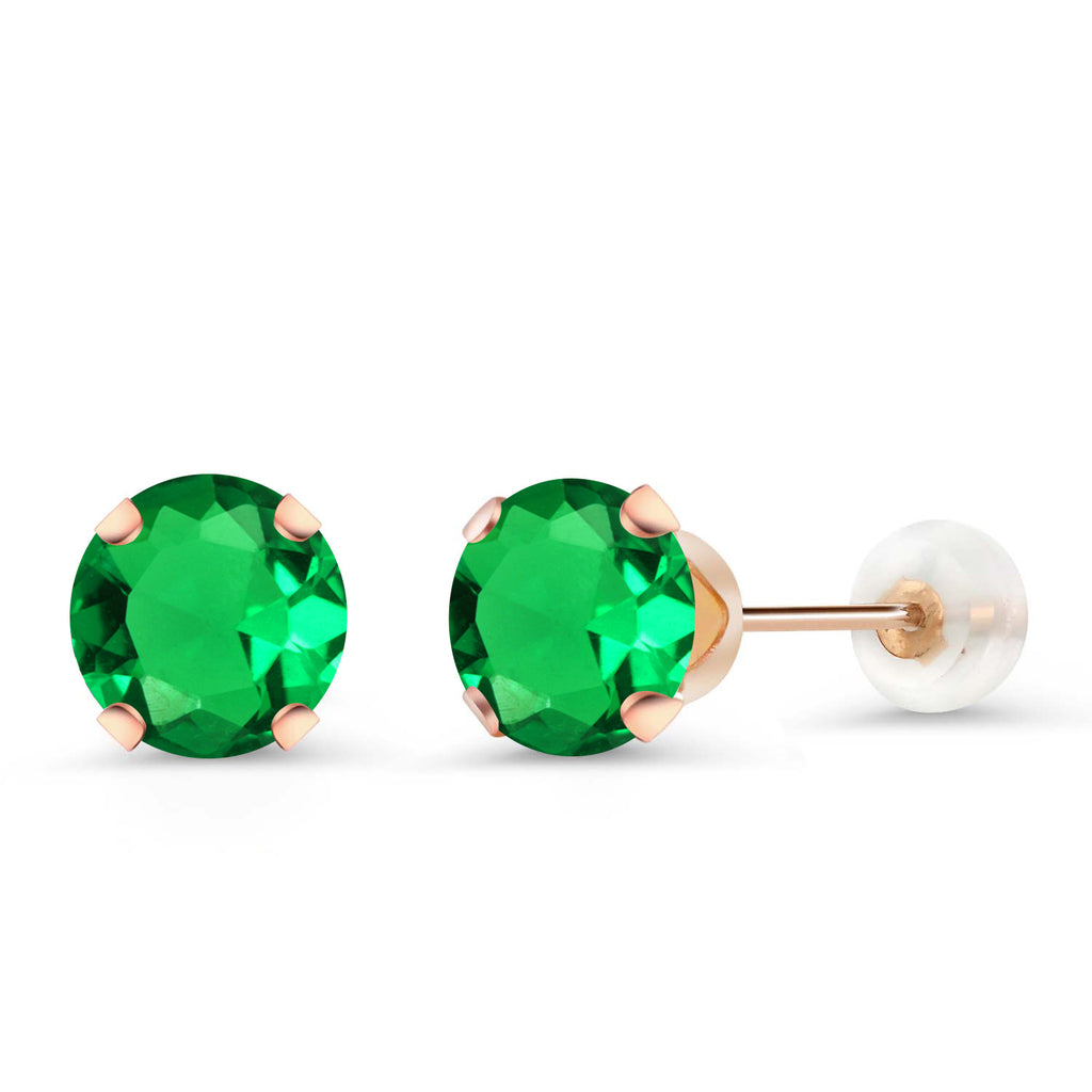 Nano Emerald - May_Earrings in 10K Rose Gold