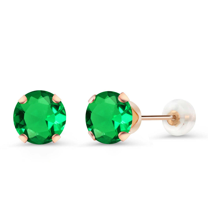 Nano Emerald - May_Earrings in 10K Rose Gold