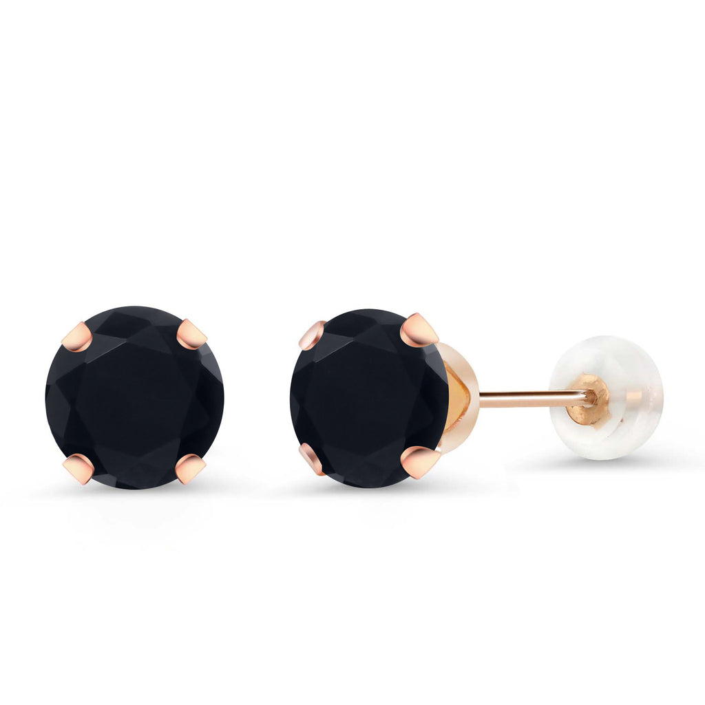 Onyx - December_Earrings in 10K Rose Gold