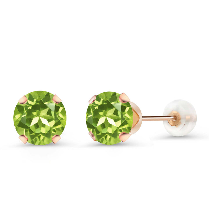 Peridot - August_Earrings in 10K Rose Gold