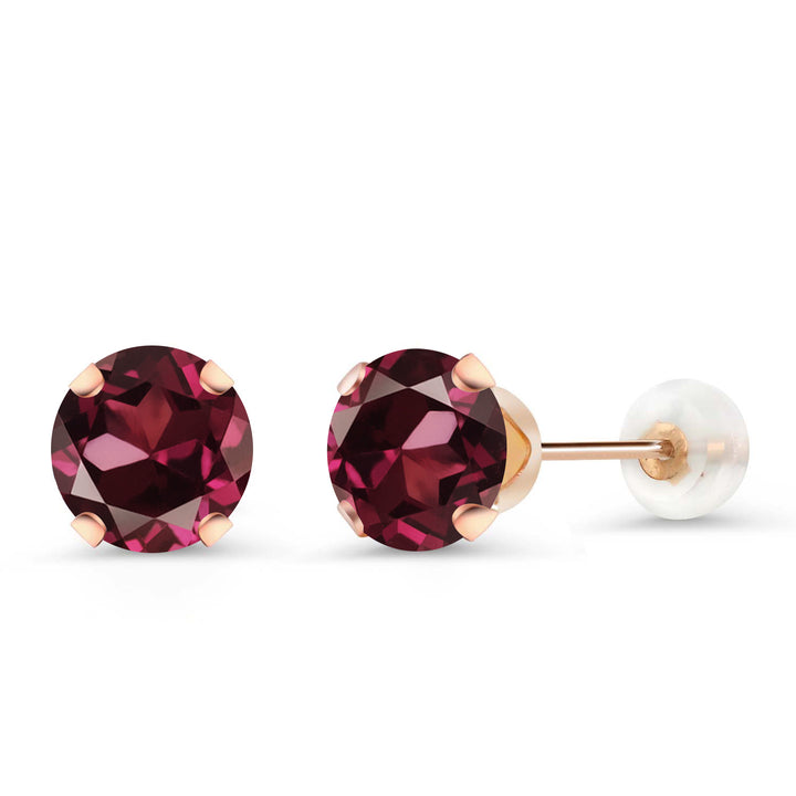 Rhodolite Garnet_Earrings in 10K Rose Gold