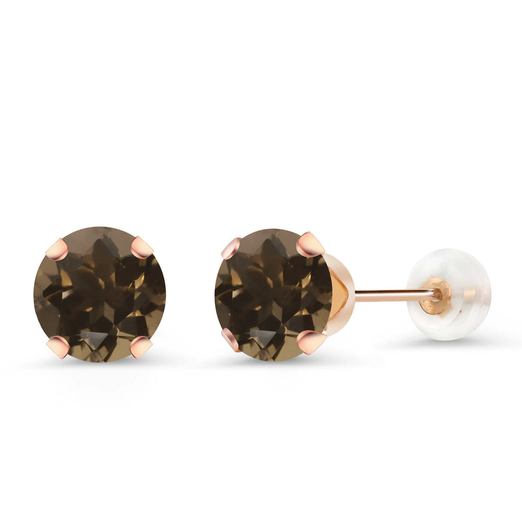 Smoky Quartz_Earrings in 10K Rose Gold
