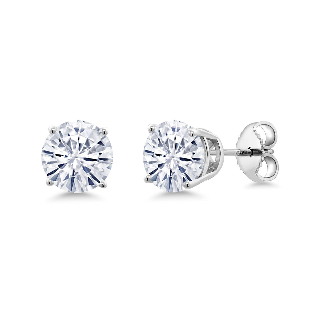 Gem Stone King Round 6.5MM Gemstone Birthstone Stud Earrings For Women Men | 925 Sterling Silver | Fine Jewelry Gifts for Women Men Mom Dad Her Him Wife Husband