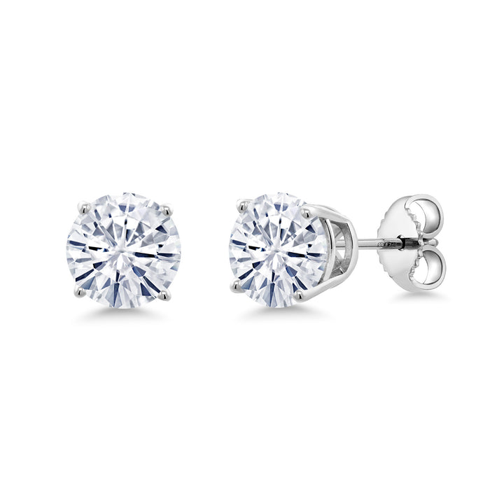 Gem Stone King Round 6.5MM Gemstone Birthstone Stud Earrings For Women Men | 925 Sterling Silver | Fine Jewelry Gifts for Women Men Mom Dad Her Him Wife Husband