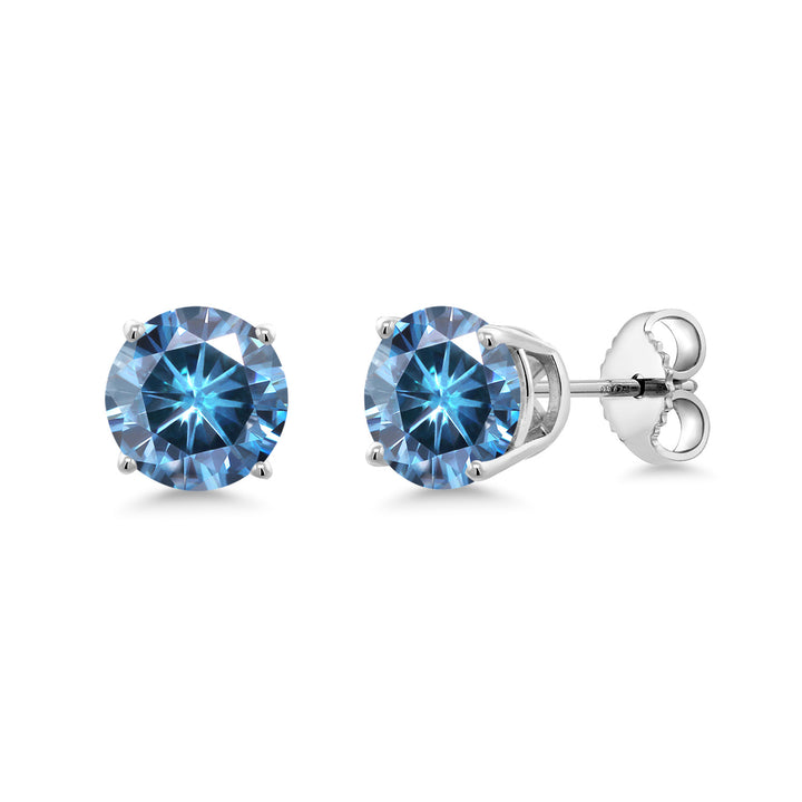 Gem Stone King Round 6.5MM Gemstone Birthstone Stud Earrings For Women Men | 925 Sterling Silver | Fine Jewelry Gifts for Women Men Mom Dad Her Him Wife Husband