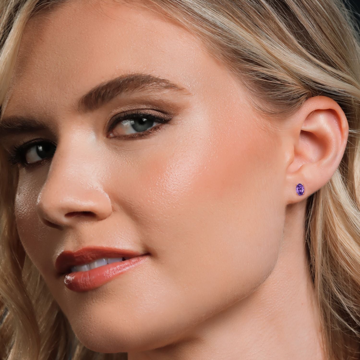 Amethyst - February_Earrings in 10K Yellow Gold