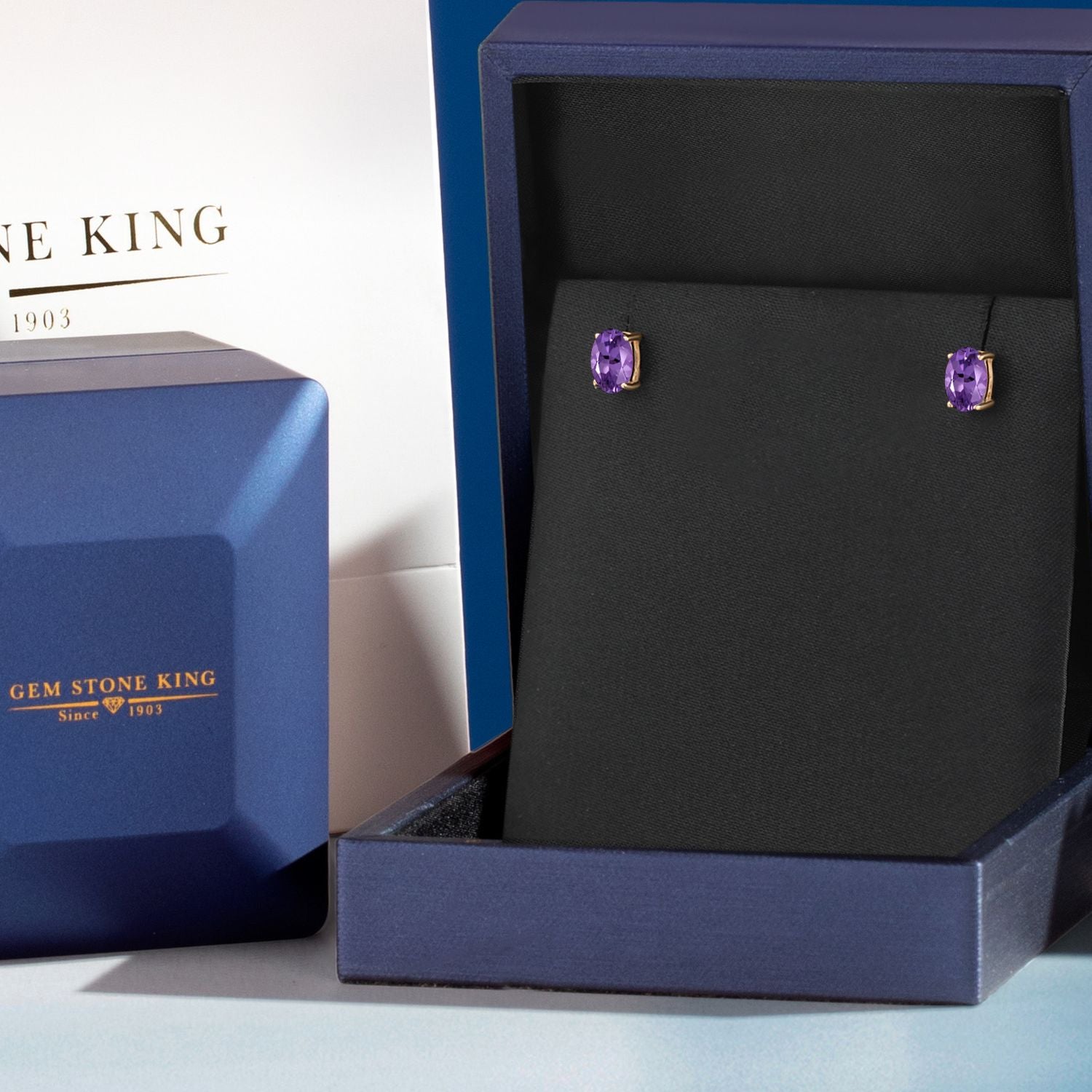 Amethyst - February_Earrings in 10K Yellow Gold