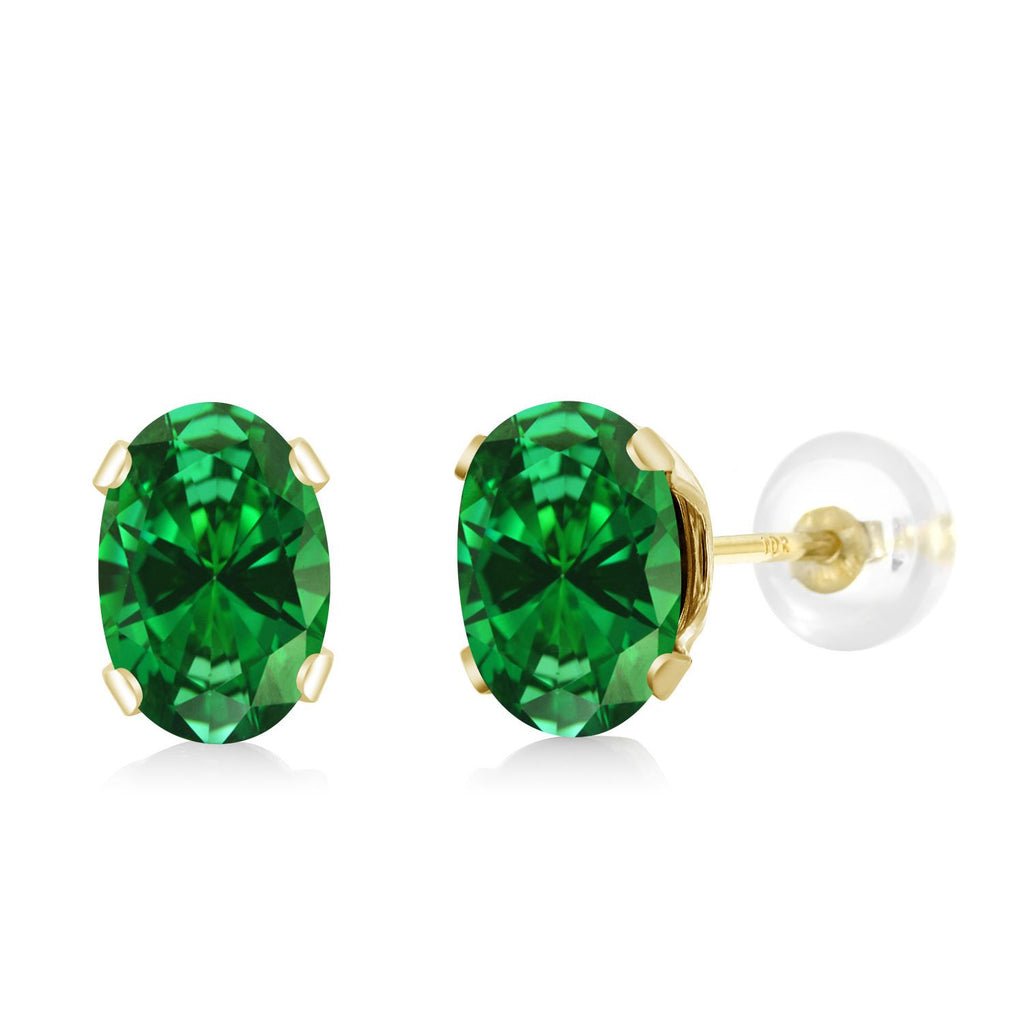 Created Emerald - May_Earrings in 10K Yellow Gold