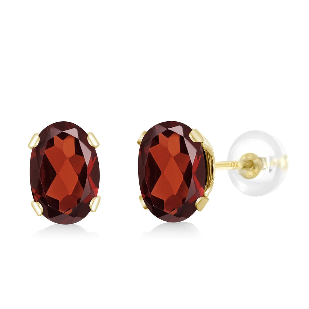 Garnet - January_Earrings in 10K Yellow Gold