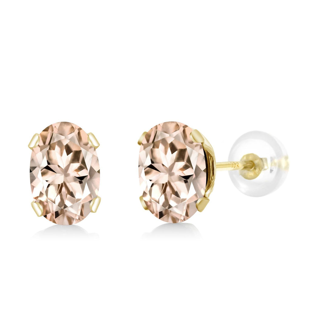 Morganite - October_Earrings in 10K Yellow Gold