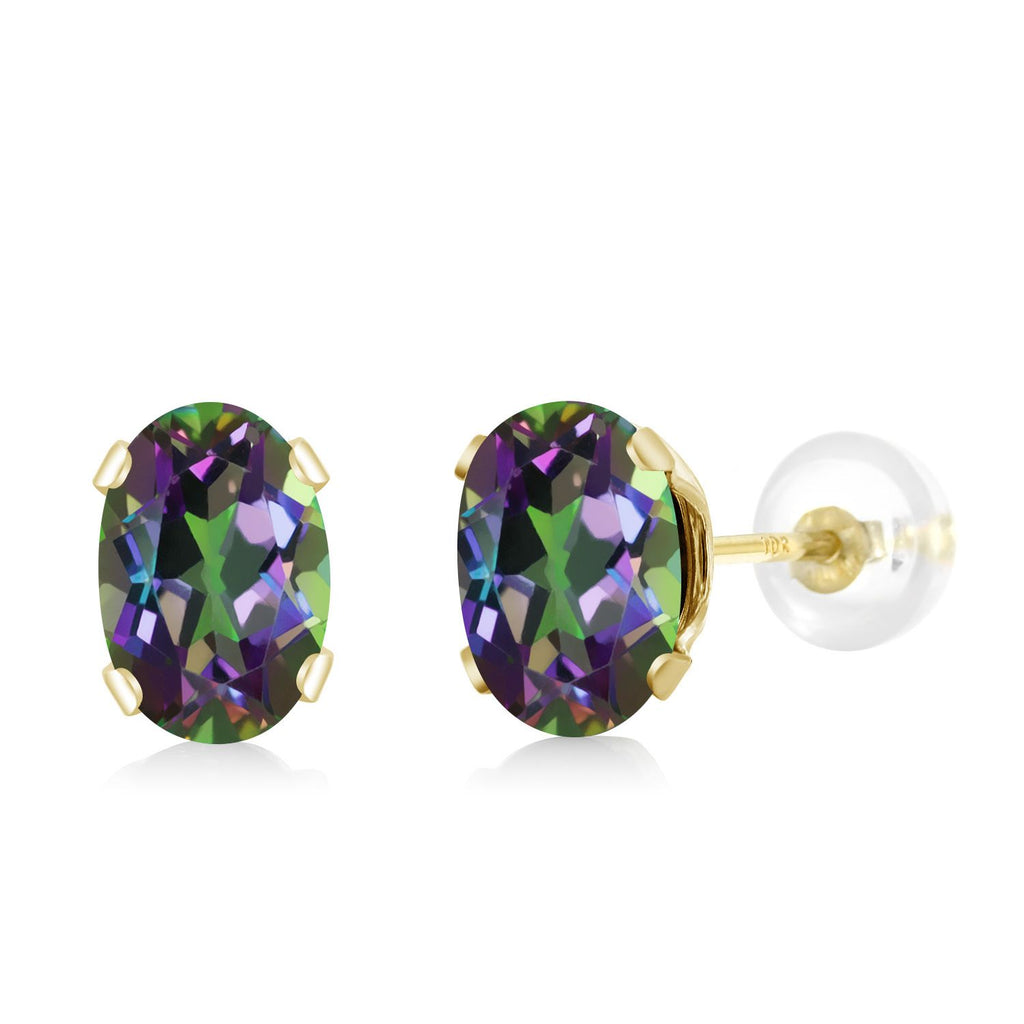 Green Mystic Topaz_Earrings in 10K Yellow Gold