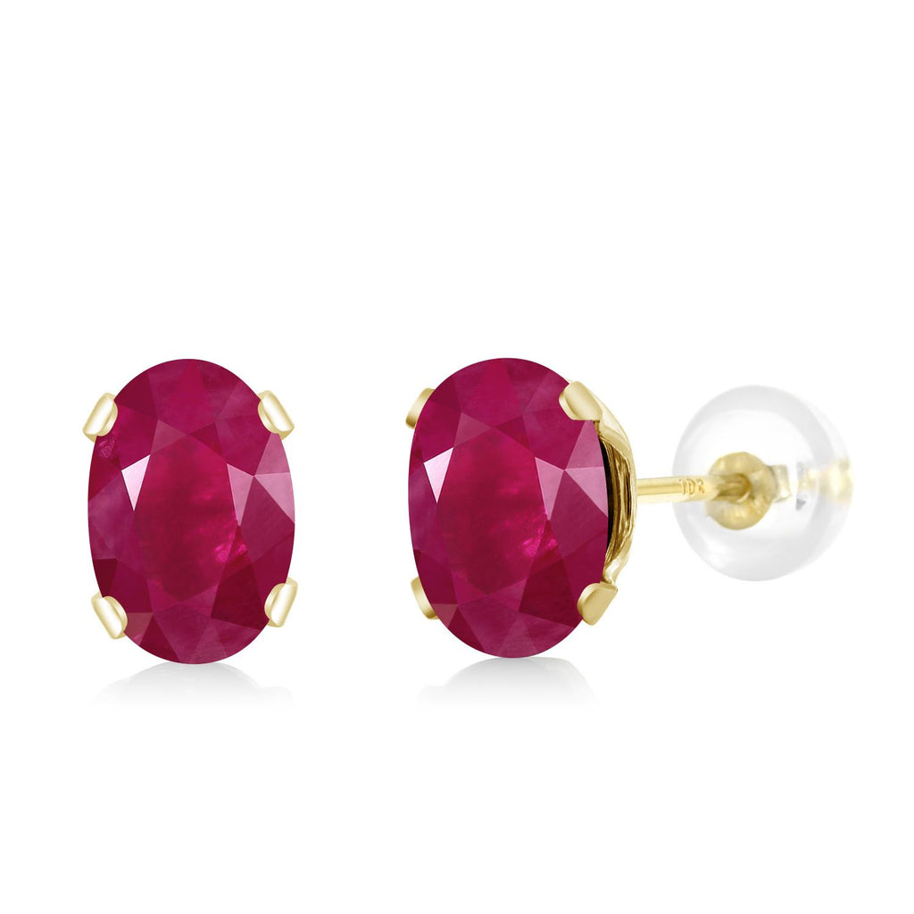 Ruby - July_Earrings in 10K Yellow Gold