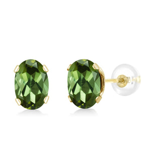 Green Tourmaline - October_Earrings in 10K Yellow Gold
