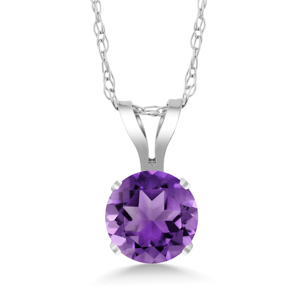 Amethyst - February_Pendant in 14K White Gold