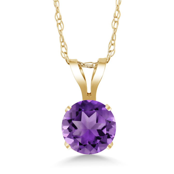 Amethyst - February_Pendant in 14K Yellow Gold