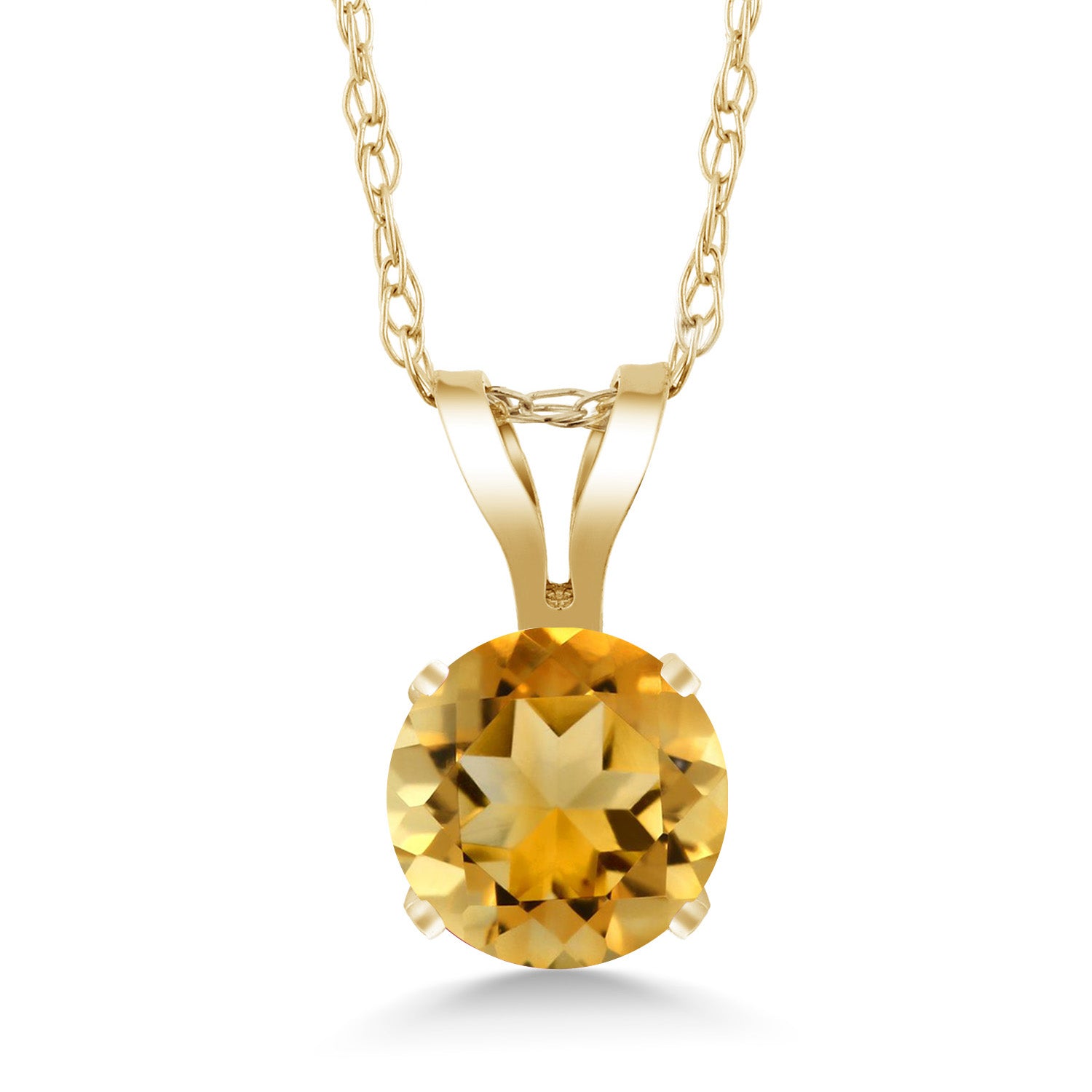 Citrine - November_Pendant in 14K Yellow Gold