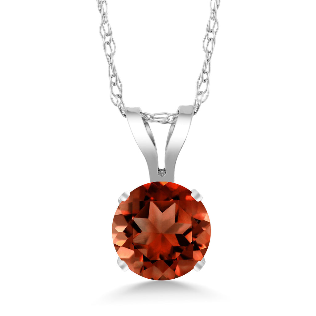 Garnet - January_Pendant in 14K White Gold