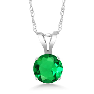 Nano Emerald - May_Pendant in 14K White Gold