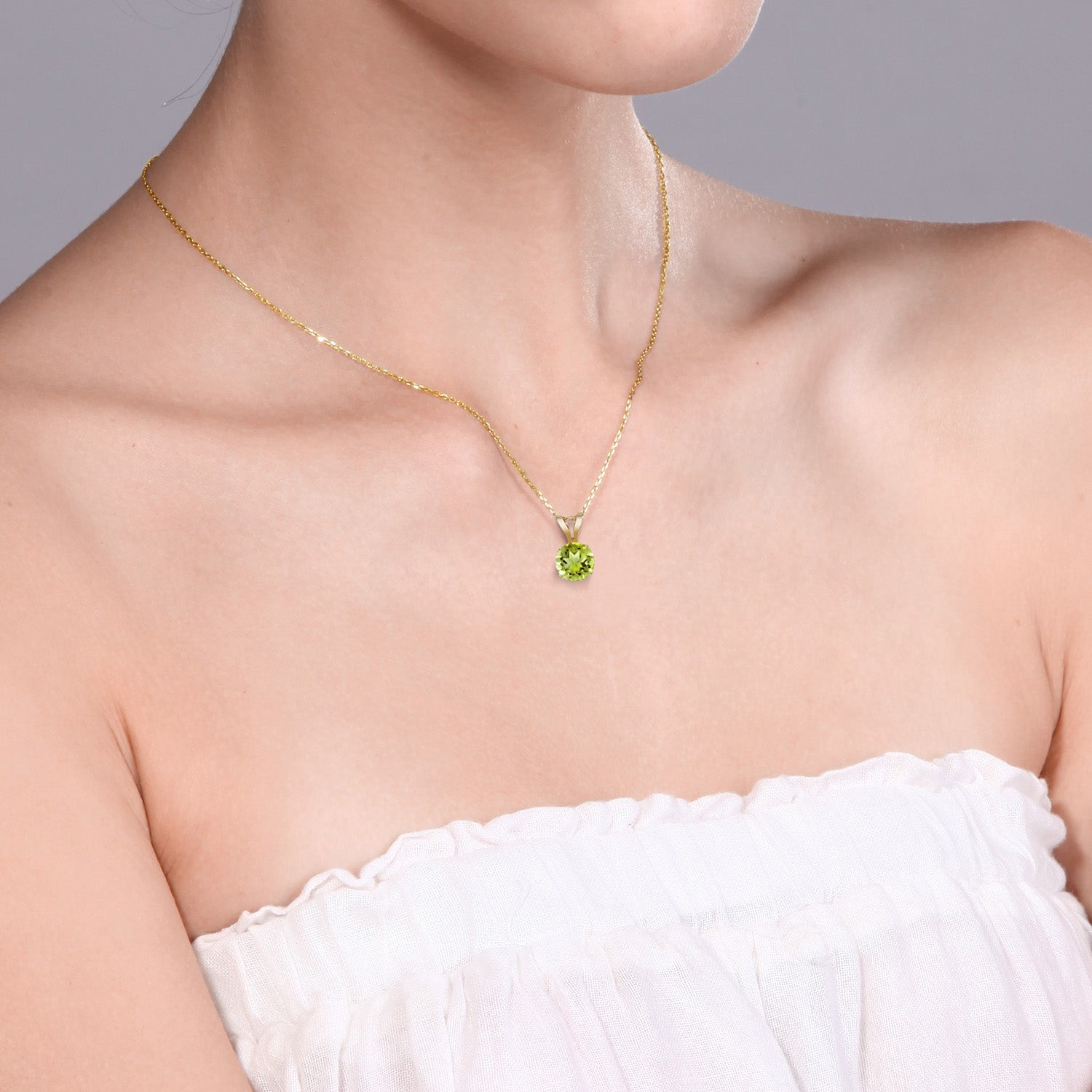 Peridot - August_Pendant in 14K Yellow Gold
