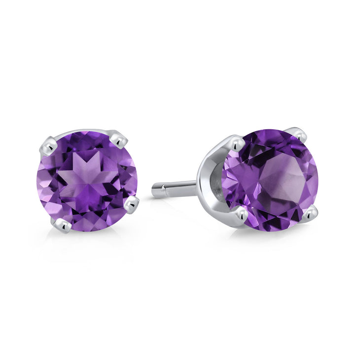 Amethyst - February_Earrings in 14K White Gold