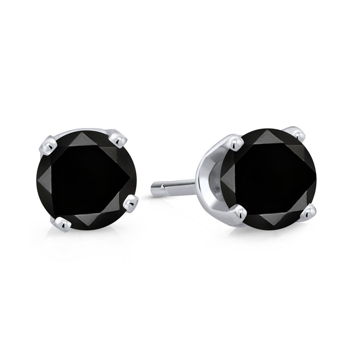 Black Diamond - April_Earrings in 14K White Gold