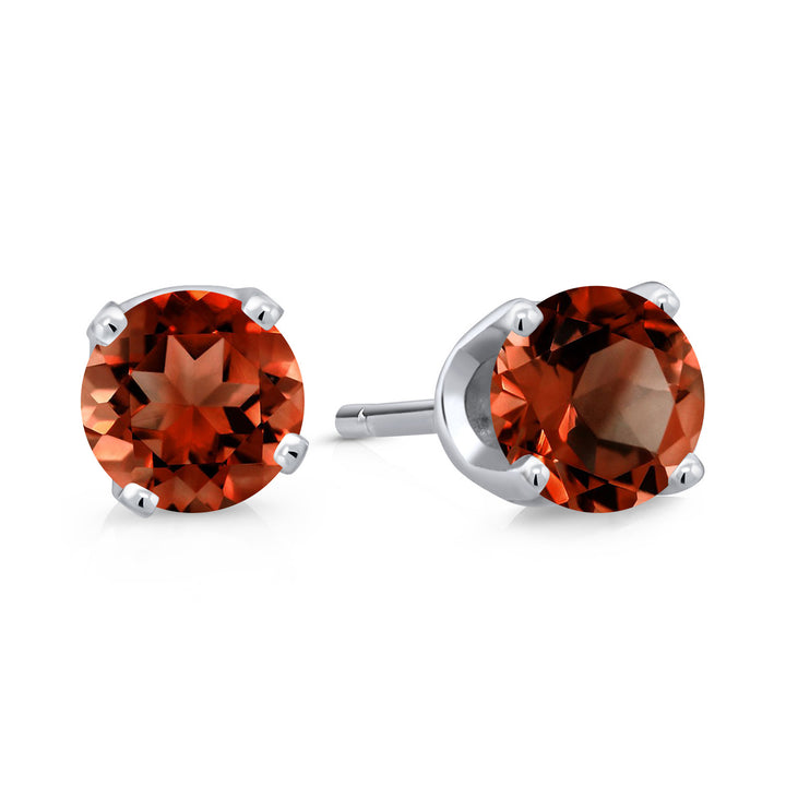 Garnet - January_Earrings in 14K White Gold