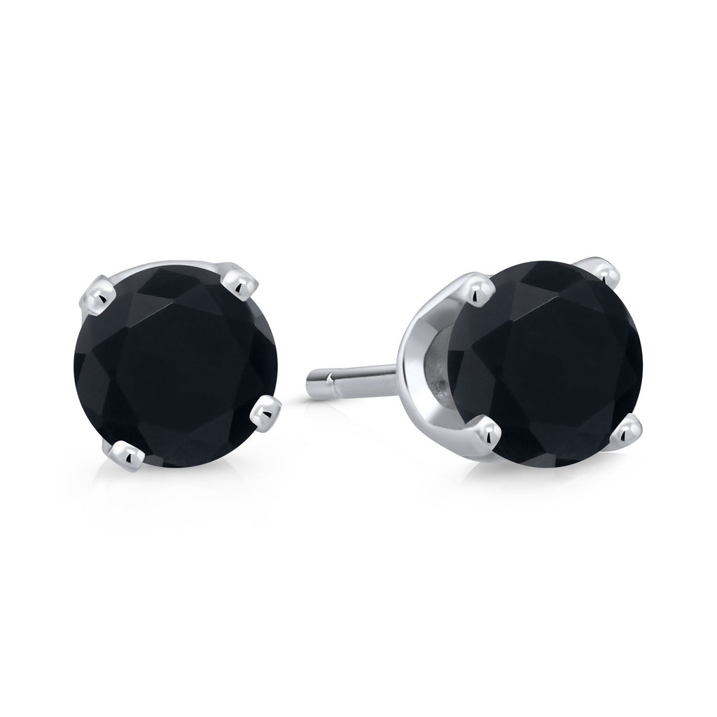Onyx - December_Earrings in 14K White Gold