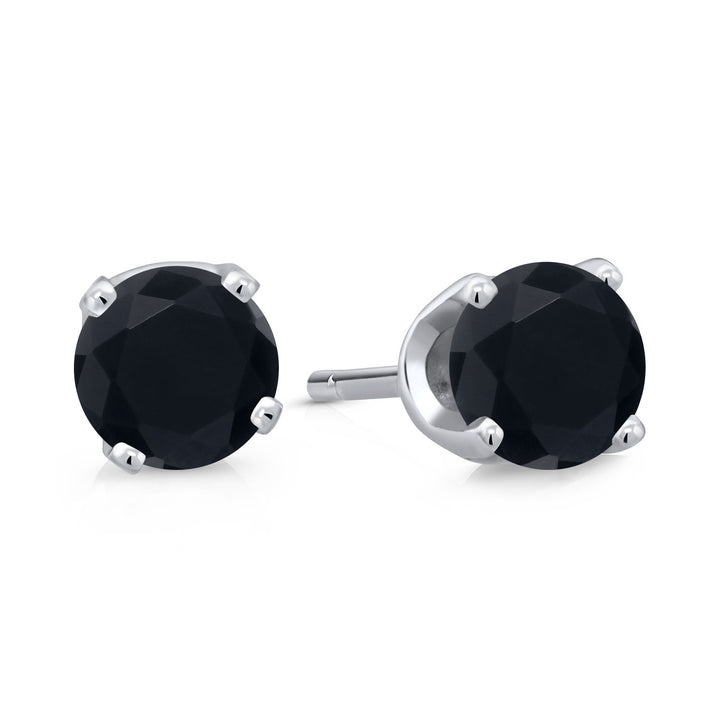 Onyx - December_Earrings in 14K White Gold