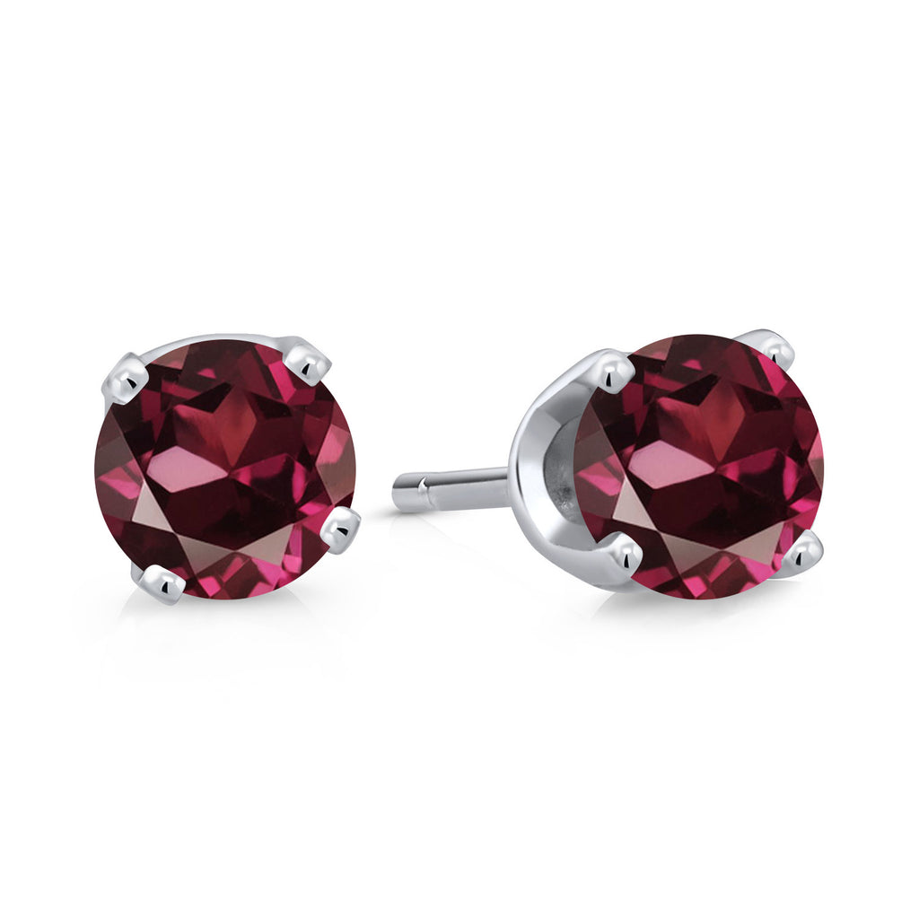 Rhodolite Garnet_Earrings in 14K White Gold