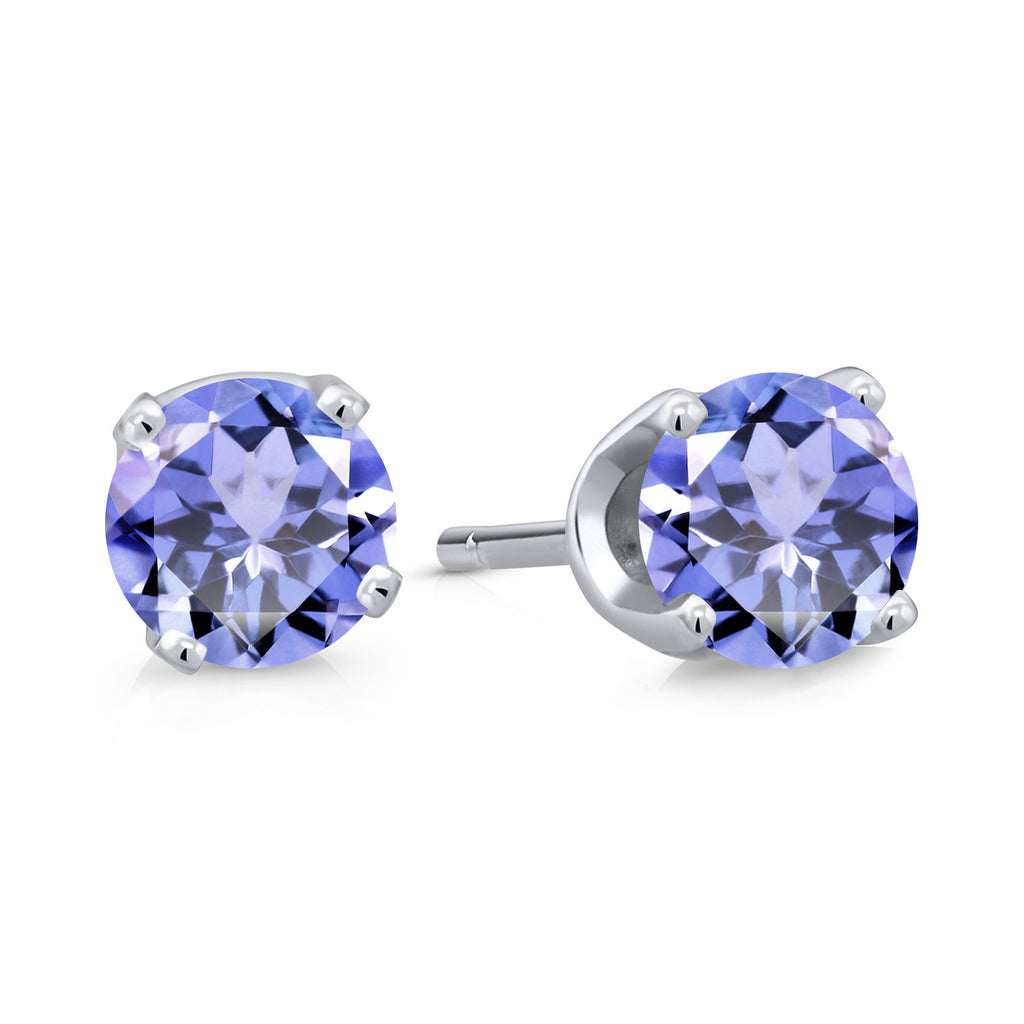Tanzanite - December_Earrings in 14K White Gold