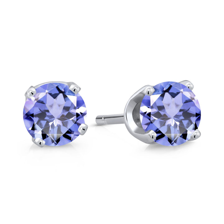 Tanzanite - December_Earrings in 14K White Gold