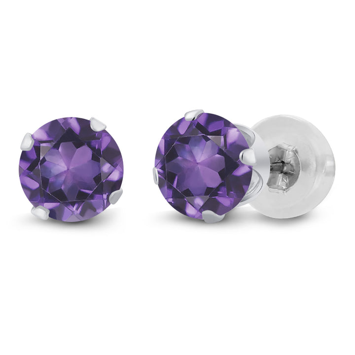 Amethyst - February_Earrings in 14K White Gold