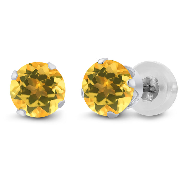 Citrine - November_Earrings in 14K White Gold