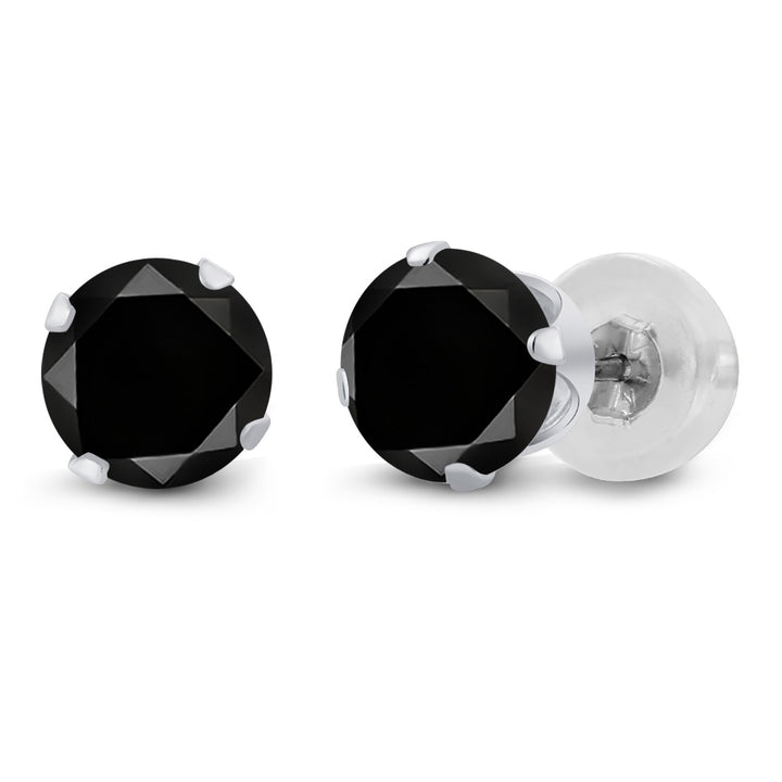 Black Diamond - April_Earrings in 14K White Gold