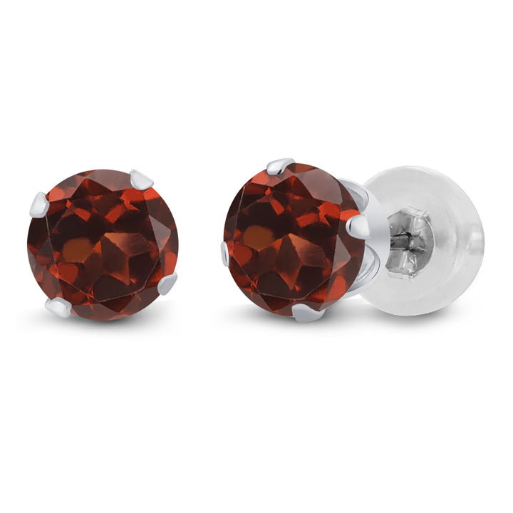 Garnet - January_Earrings in 14K White Gold