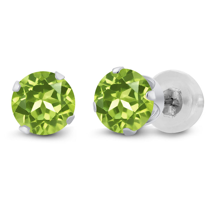 Peridot - August_Earrings in 14K White Gold
